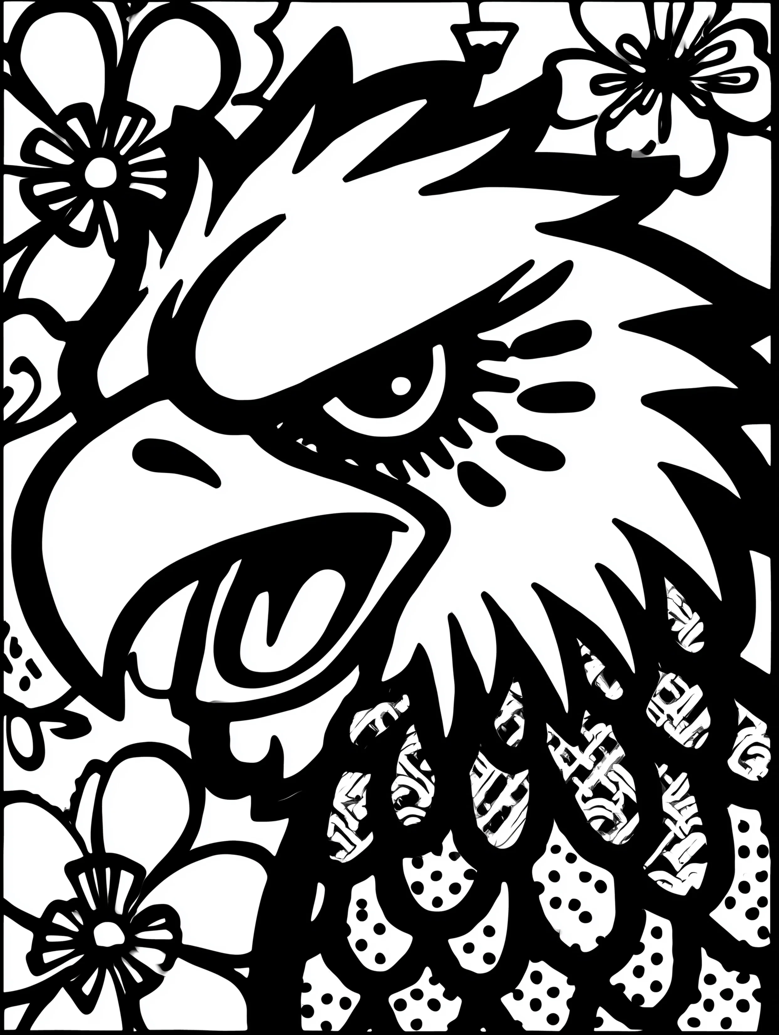 Free printable eagle coloring page for adults featuring an expressive eagle